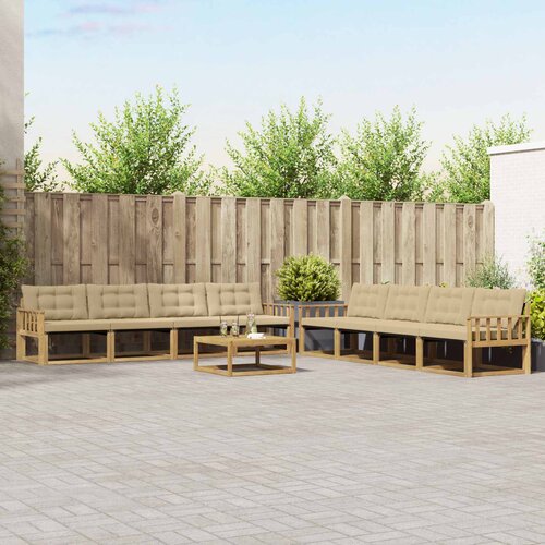  Set vanjskih sofa 9 pcs Bijela i bež 79 x 79 x 37 cm Slike
