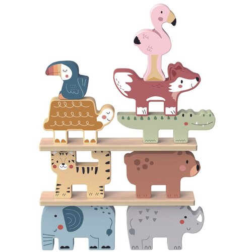 Tooky Toy drvene kocke: Montessori slagalica životinja, 9 el. Slike