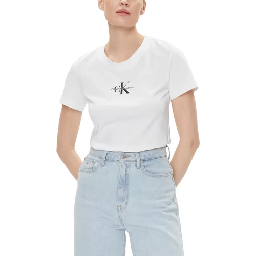 Calvin Klein Jeans Majice s kratkimi rokavi MONOLOGO J20J222564 Bela