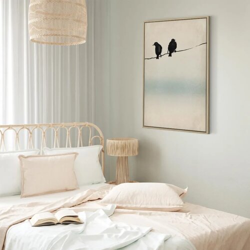  Slika - Frozen Sparrows (1 Part) Vertical 80x120 U prirodnom drvenom okviru Slike