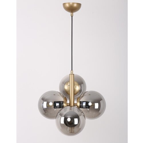Squid Lighting siva/v zlati barvi viseča svetilka s steklenim senčnikom ø 15 cm forte – Cene