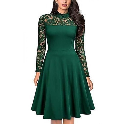 Fenzy Uska Midi Haljina S Čipkom, Zelena Cijene