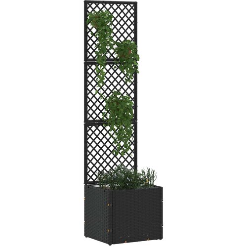  Vrtni re&amp;scaron;etkasti saksija Crna 35 x 30 x 135 cm Metal Slike