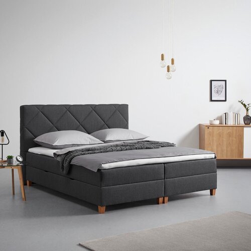 Bessagi Home Postelja Boxspring Marcello, Siva, S Predalom, 180x200 Slike