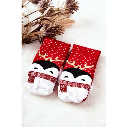 Kesi christmas Socks Penguin Red Slike