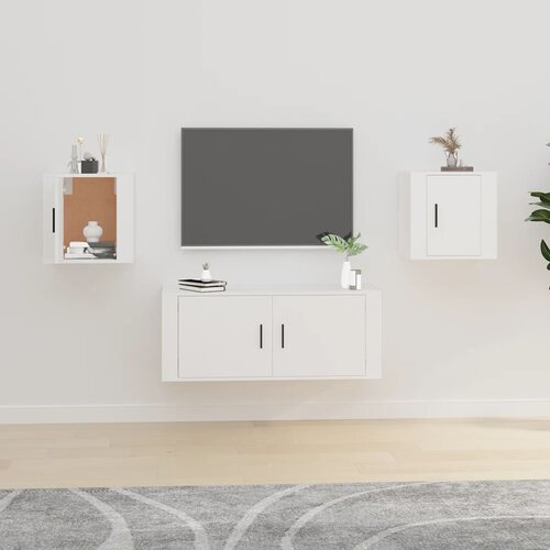 VidaXL Stenska TV omarica 2 kosa bela 40x34,5x40 cm Slike