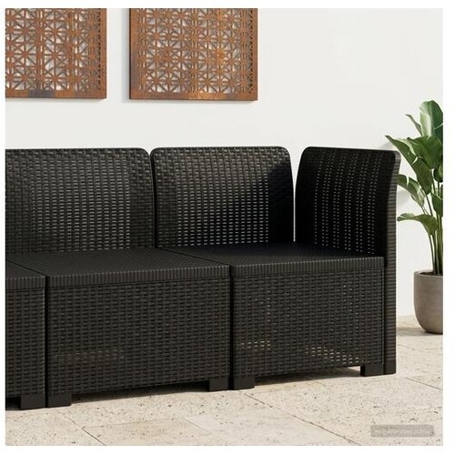 vidaXL Fotelja za jedan Vrtna Sofe Izgled Ratan PP Antracit - Antracit Kutna sofa bez jastuka Cijene