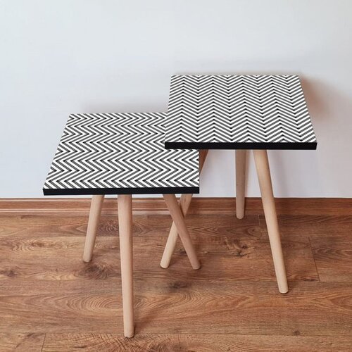 Hanah home Set klub stolova, 2 dijela Bijelo-crni Cijene
