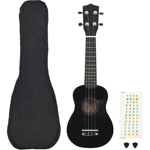  Set dječjeg ukulelea Soprano s torbom crni 21 " Cijene