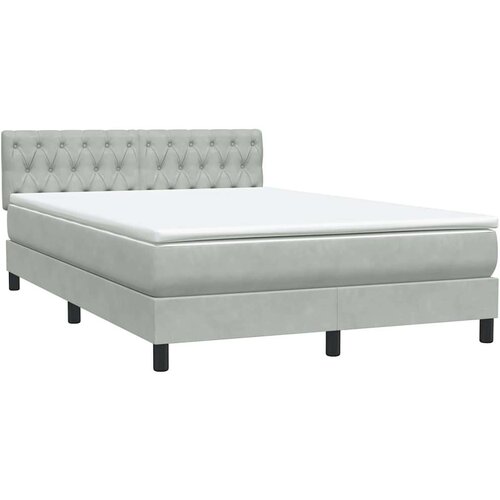 VidaXL Krevet s oprugama i madracem svjetlosivi 160x210 cm bar&amp;scaron;unasti Slike