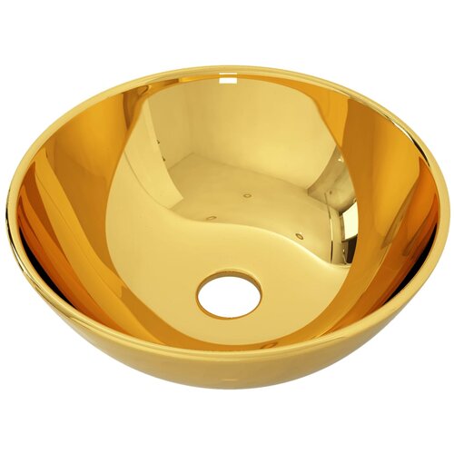Maison Chic Umivalnik - Kopalna umivalnik - Lavabo 28x10 cm keramičen zlat, (21684915) Cene