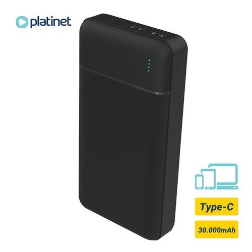 Platinet Power Bank 30.000mAh, Li-Polymer, LED indikator, Type-C, črna Cene