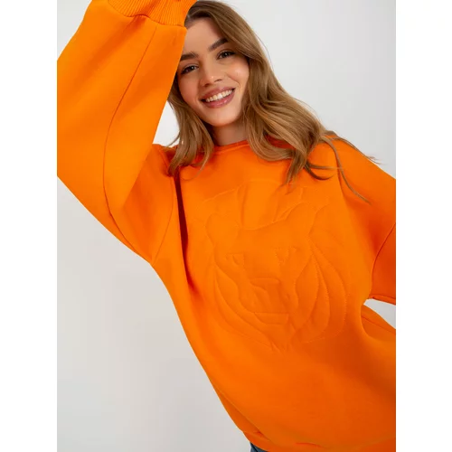 Fashion Hunters Orange padded hoodie with embroidery