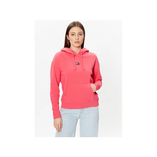 Tommy Jeans Jopa Badge DW0DW15411 Roza Relaxed Fit