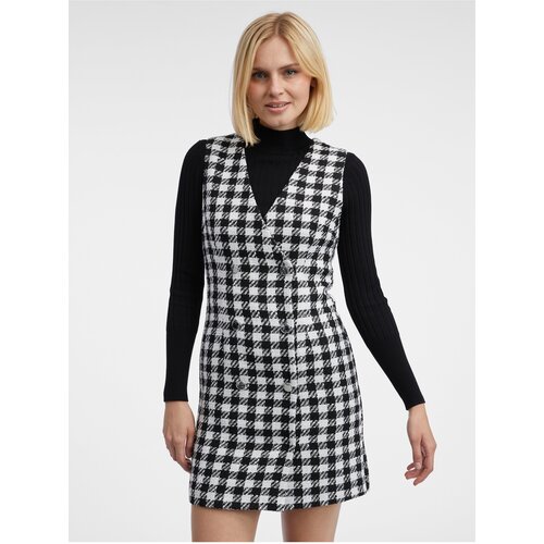 Orsay White & Black Women's Plaid Dress - Women's Slike
