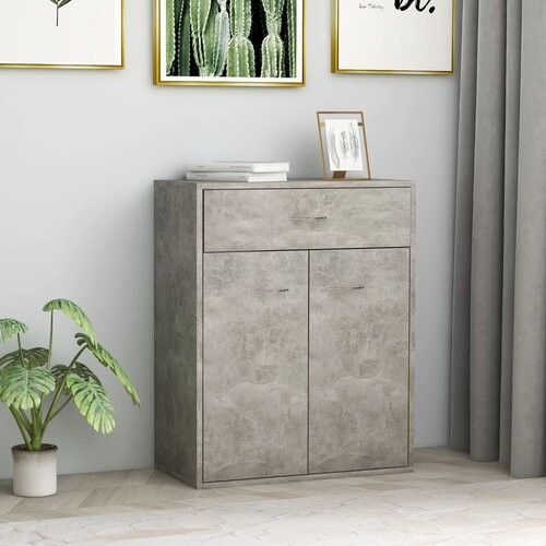 VidaXL Komoda betonsko siva 60x30x75 cm iverna plo&amp;scaron;ča Slike