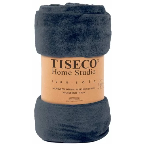 Tiseco Home Studio Tamnoplavi mikropliš prekrivač za krevet za jednu osobu 150x200 cm Cosy -