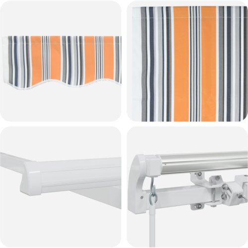 vidaXL ročna retraktibilna tenda multicolour stripe 300x250 cm Cene