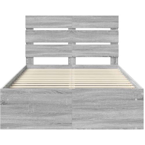  Okvir za krevet s uzglavljem Siva Sonoma 120 x 200 cm Slike