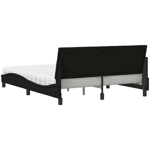 VidaXL Krevet s madracem crni 160x200 cm od tkanine Slike