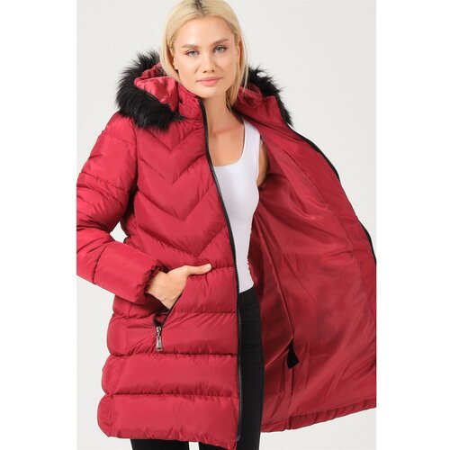 Dewberry Z6759 LADIES COAT-BURGUNDY Cene