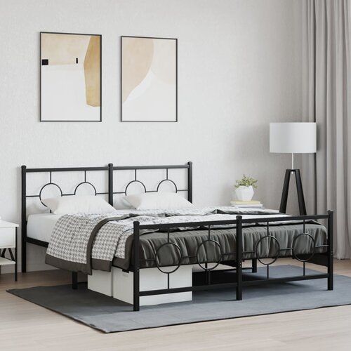Furnova Kovinski posteljni okvir brez vzmetnice s podnožjem 160x200 cm, (21933984) Slike