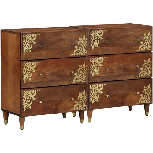 VidaXL Sideboardi 2 kom Medena smeđa 60x33.5x75 cm Puno grubo drvo manga, Sideboard 60x33x75 cm Puno drvo manga Slike