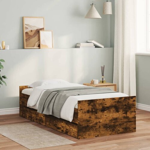 Furnova Posteljni okvir s predali dimljen hrast 75x190 cm, (21934432) Slike