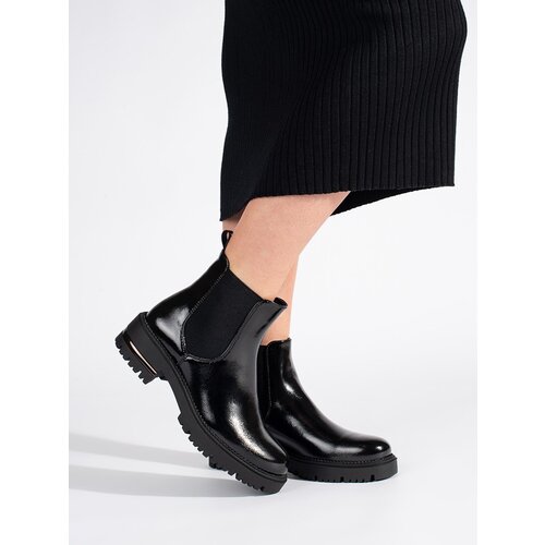 Sergio Leone Lacquered women&amp;#039;s platform ankle boots by Slike