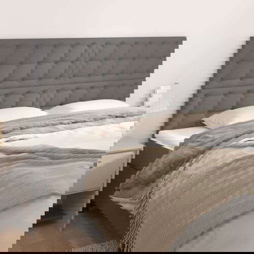  Posteljno vzglavje 4 kosa siv 100x5x78/88 cm umetno usnje, (20953344) Slike