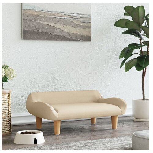 VidaXL Pasja postelja krem 70x40x24 cm blago Slike