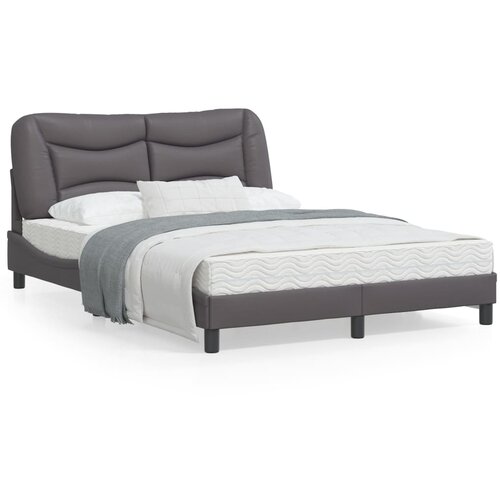 VidaXL Okvir za krevet s uzglavljem sivi 120x200 cm od umjetne kože Slike
