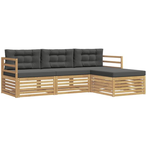 vidaXL Zunanja garnitura za sedenje 4 pcs Bela in antracit Poliester, (5000269863) Cene
