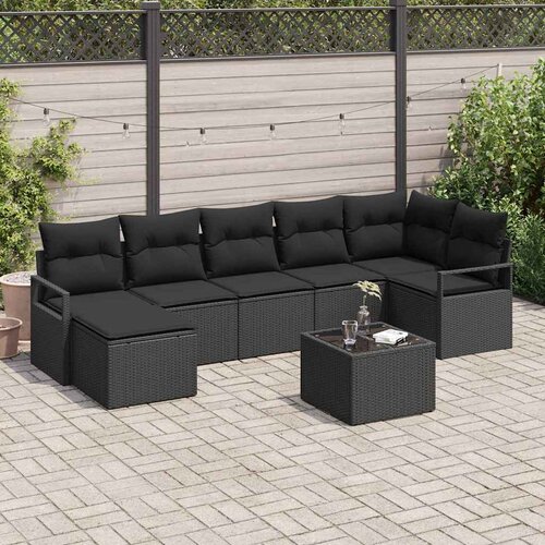  Set sofe s jastukom 8 pcs Crna poliratan Cene