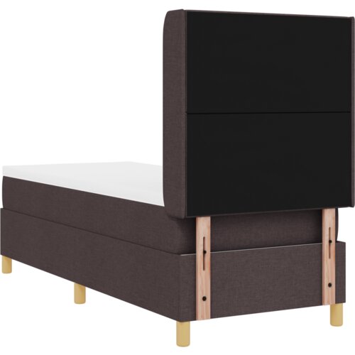 Box Spring Krevet s Madracem &amp;amp;amp LED Tamnosmeđi 80x200 cm Tkanina Slike