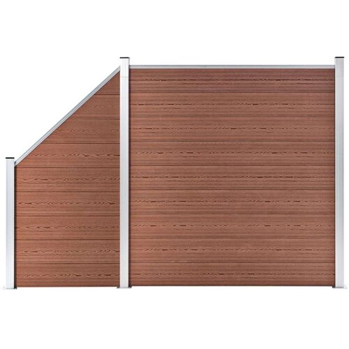 VidaXL Set WPC ograda 1 kvadratna + 1 kosa 273 x 186 cm smeđi Slike