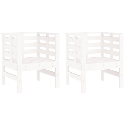 Maison Chic Vrtni Stoli - Stol za vrt 2 kosa bele barve 61,5x53x71 cm trdna borovina JS498, (21877323) Cene