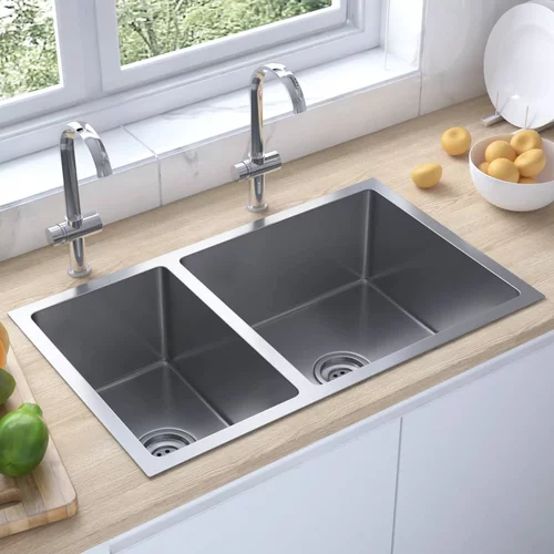 vidaXL kuhinjski sudoper od nehrđajućeg čelika