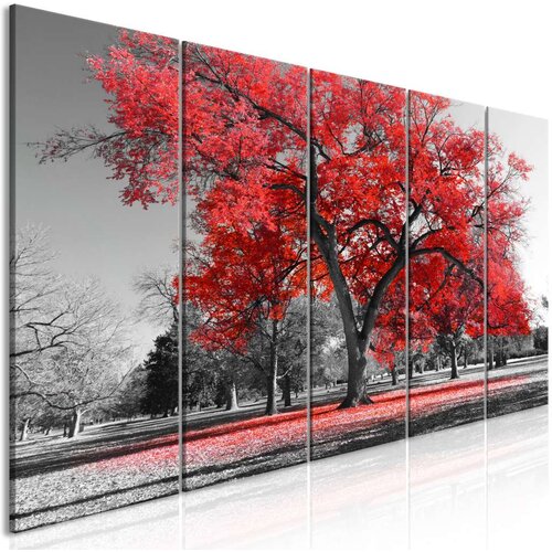  Slika - Autumn in the Park (5 Parts) Narrow Red 225x90 Slike