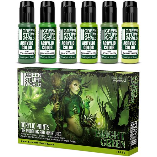 Green Stuff World Paint Set - Bright Green | Set Akrilnih Boja x6 Cene