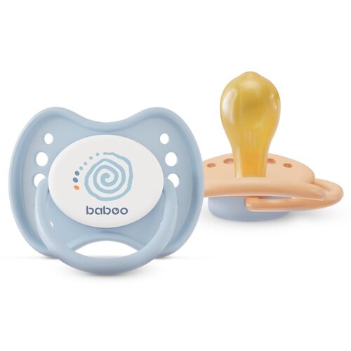 Baboo Soothers Round Latex with Case duda Blue Haze 6-12 m 2 kom Cene