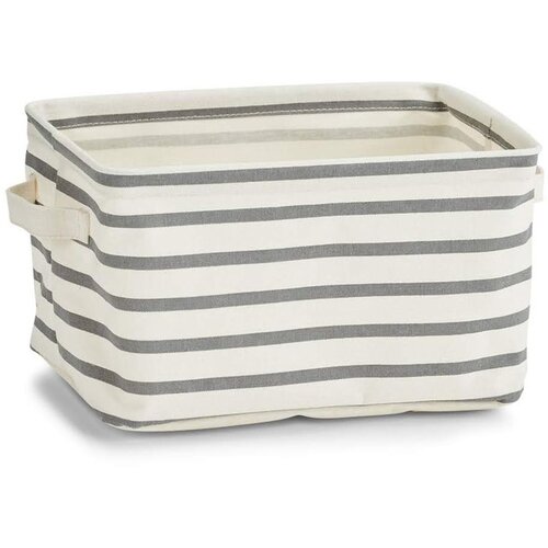 ZELLER Košara za shranjevanje Stripes (28 x 21 x 16 cm, z ročaji, sivo-bež , tkanina) Cene