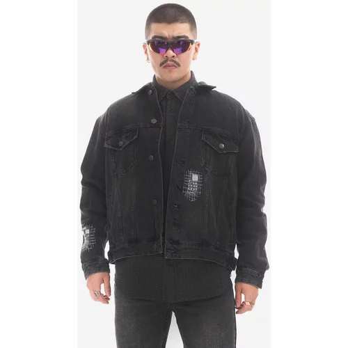 KSUBI Jeans jakna Cropped moška, črna barva