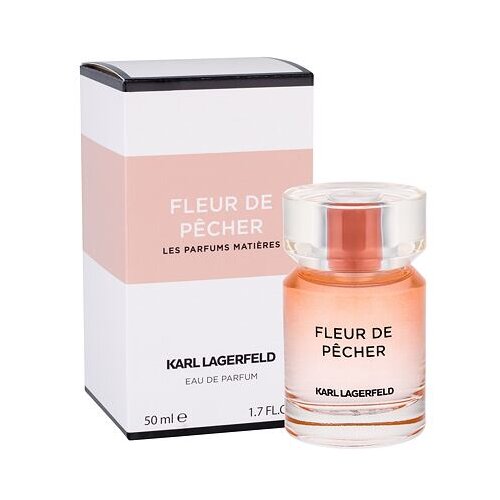 Karl Lagerfeld Les Parfums Mati&amp;egrave;res Fleur De P&amp;ecirc;cher parfumska voda 50 ml po&amp;scaron;kodovana &amp;scaron;katla za ženske Slike