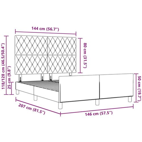 VidaXL Crni Bar&amp;scaron;unasti Krevet Okvir 140x200 cm Slike