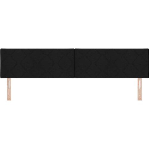  LED glava kreveta Crna 200 cm tkanina Slike