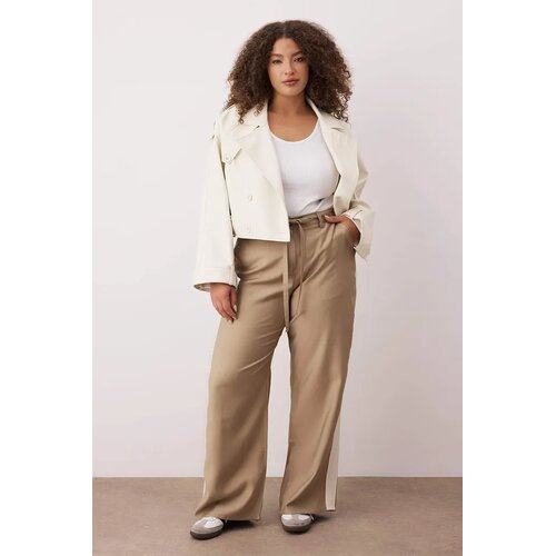 Trendyol Ženske pantalone Tbbaw26Ar00017, Bež Slike