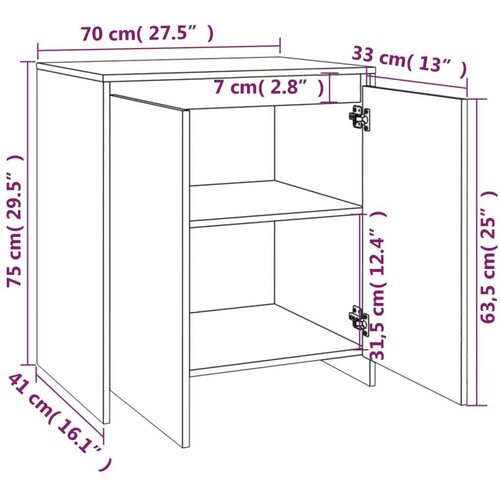 VidaXL Komoda siva boja betona 70 x 40 x 73,5 cm od iverice Slike