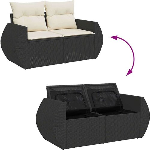 vidaXL 6-dijelni set vrtnih sofa s jastucima crni od poliratana Cijene