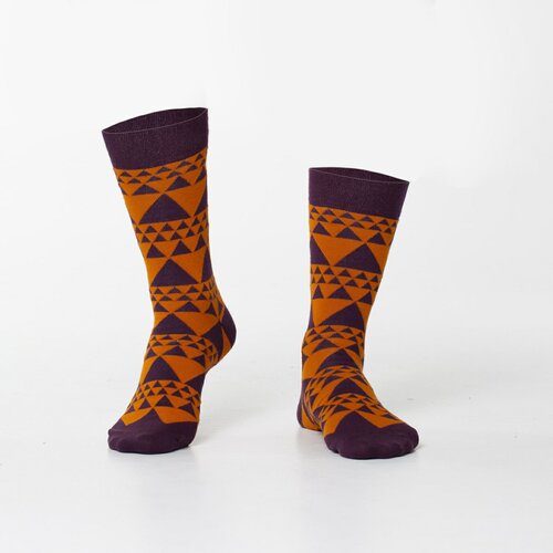 Fasardi Red men's socks with triangles Slike
